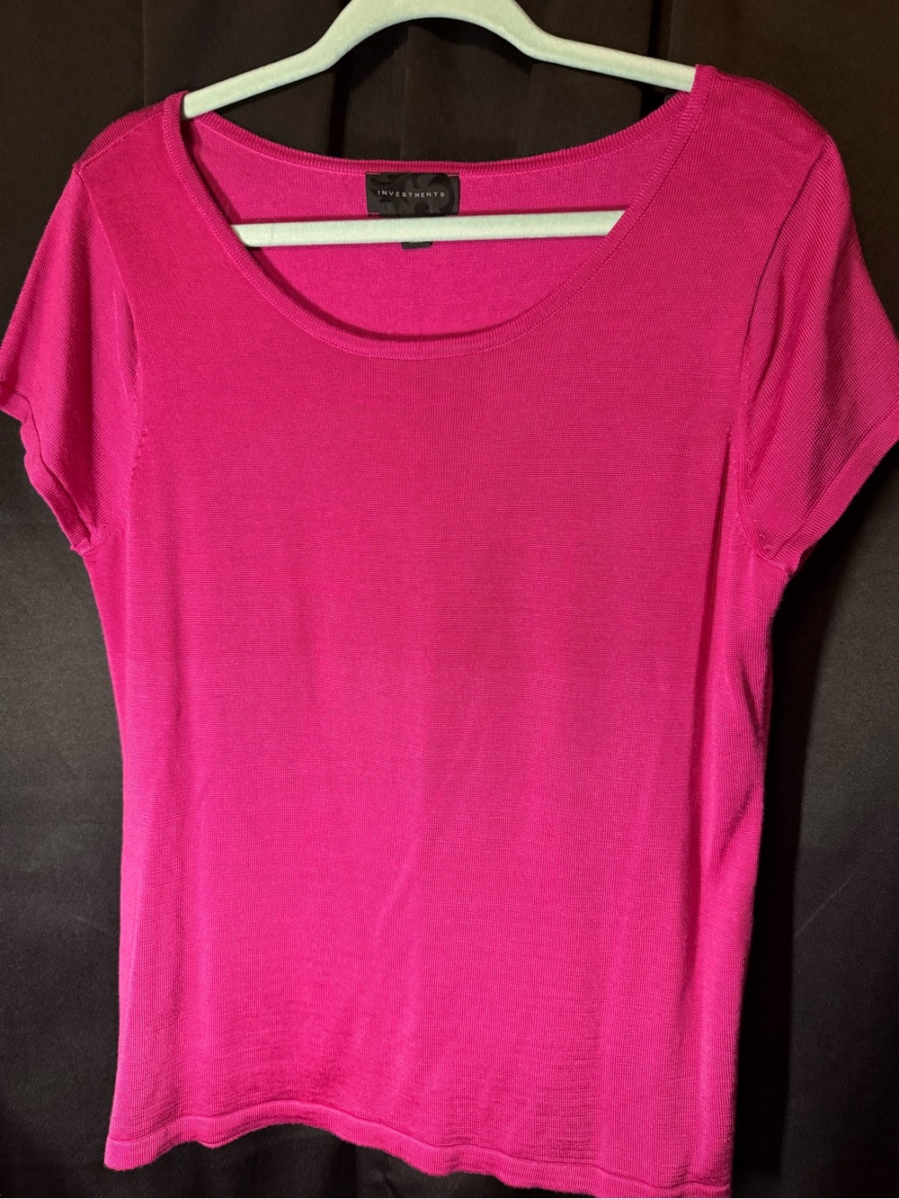 Investments Women's Scoop Neck Short Sleeve Top - Hot Pink
